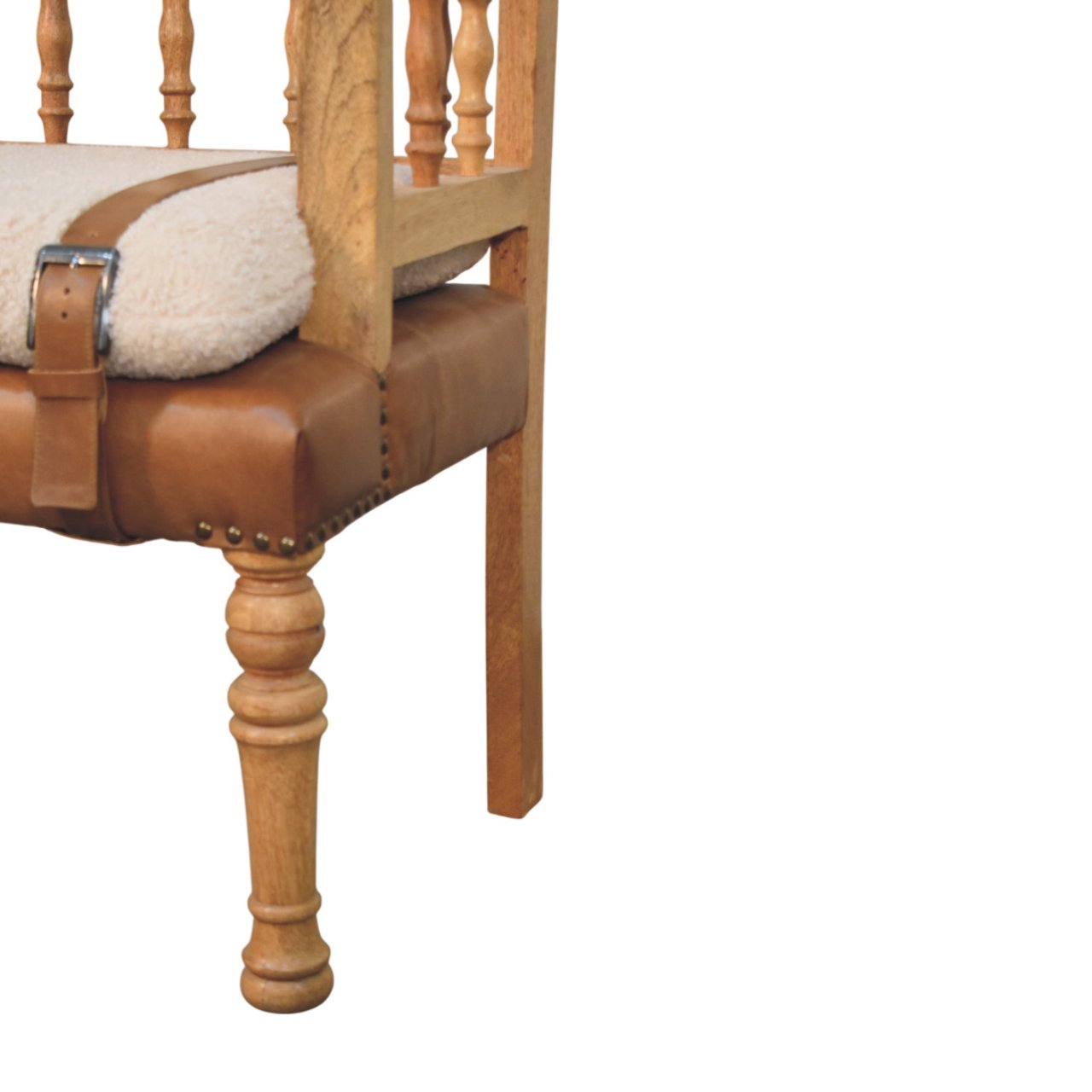 WillowStone Strapped Hallway Boucle Bench