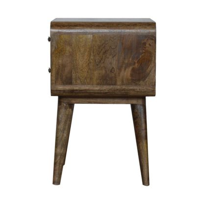 Curved Classic Grey Washed Nightstand