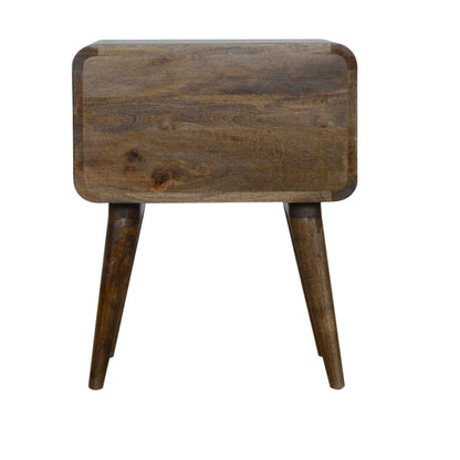 Curved Classic Grey Washed Nightstand