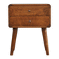 Curved Nightstand - Chestnut Finish