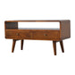 Curved Media Unit - Chestnut Finish