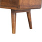 Curved Media Unit - Chestnut Finish