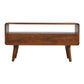 Curved Media Unit - Chestnut Finish