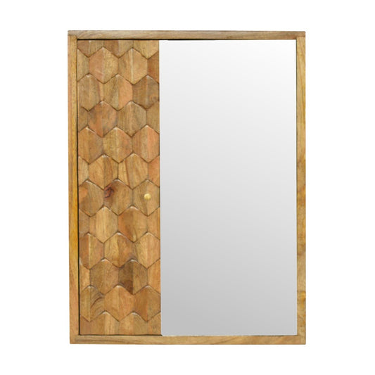 WillowStone Pineapple Carved Mirror Cabinet