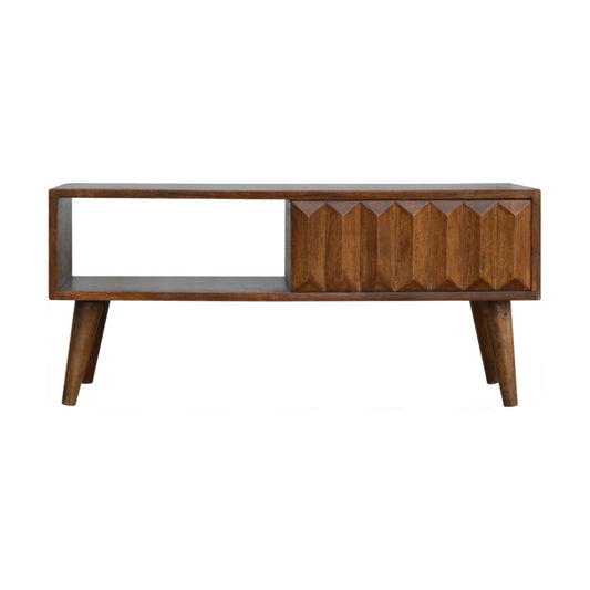 WillowStone Chestnut Prism Sliding Media Unit