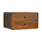 Floating Curved Nightstand - Chestnut Finish