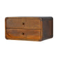Floating Curved Nightstand - Chestnut Finish