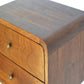 Floating Curved Nightstand - Chestnut Finish