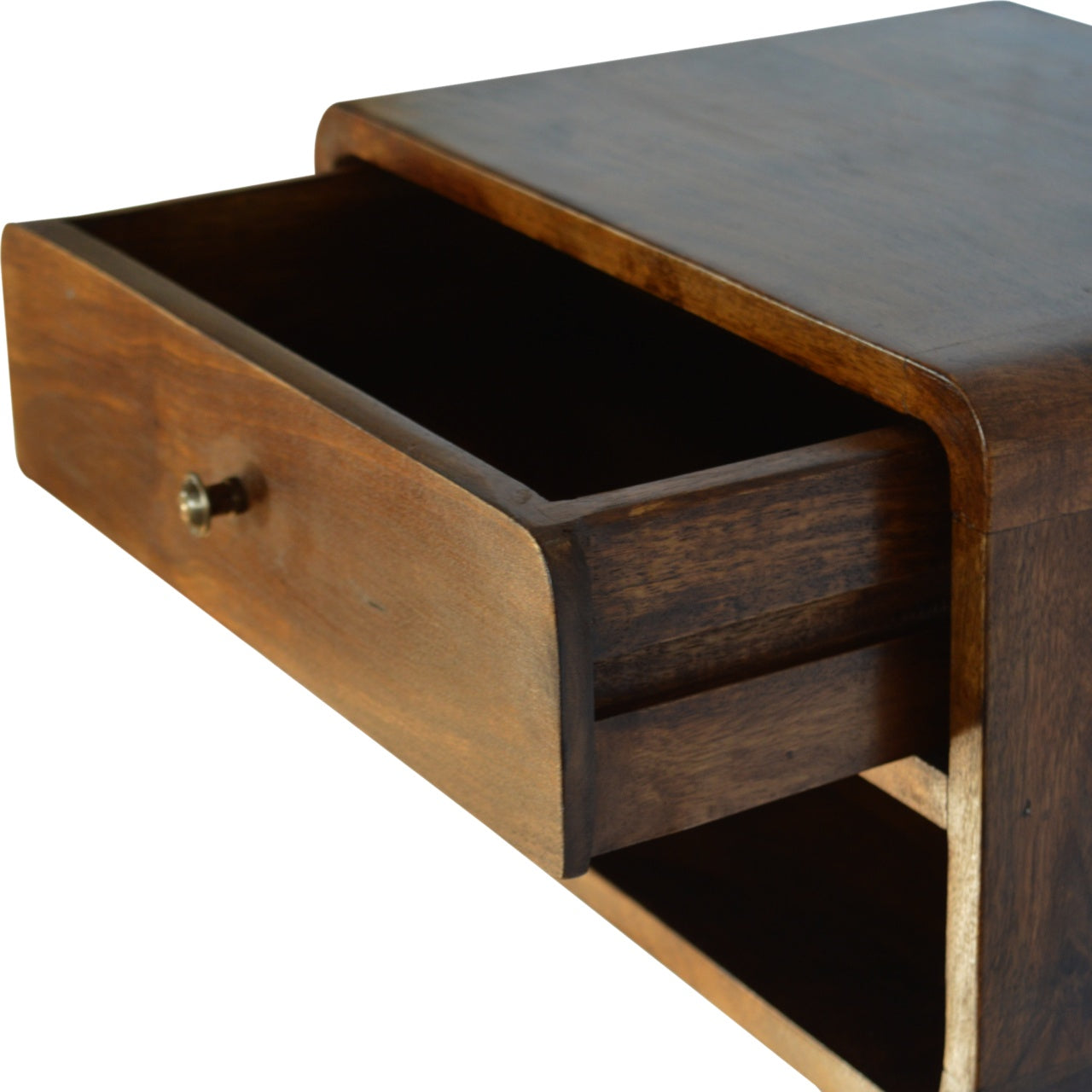 Chestnut Curve Floating Nightstand
