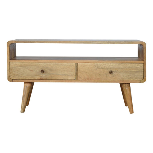 WillowStone Curved Oak-ish Media Unit