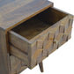 Carved Nightstand - Chestnut Finish