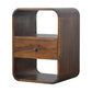 Curved Nightstand - Chestnut Finish