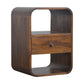 Curved Nightstand - Chestnut Finish