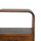 Curved Nightstand - Chestnut Finish
