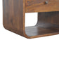 Curved Nightstand - Chestnut Finish