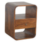 Curved Nightstand - Chestnut Finish