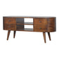 Rounded Media Unit - Chestnut Finish