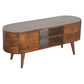 Rounded Media Unit - Chestnut Finish