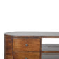 Rounded Media Unit - Chestnut Finish