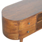 Rounded Media Unit - Chestnut Finish