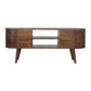 Rounded Media Unit - Chestnut Finish