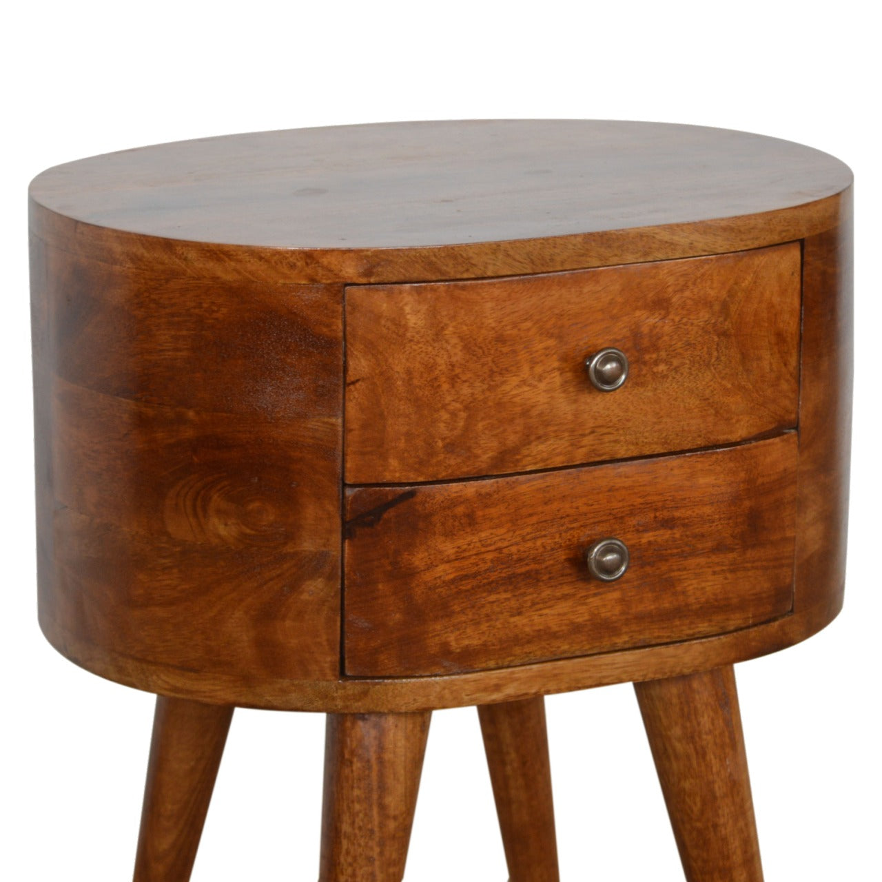 Chestnut Rounded Nightstand Table
