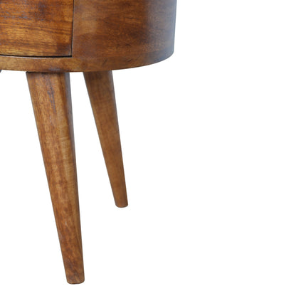 Chestnut Rounded Nightstand Table