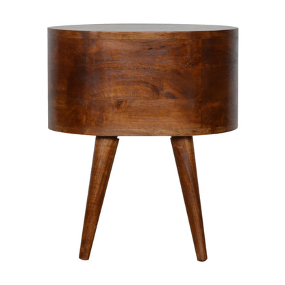 Chestnut Rounded Nightstand Table
